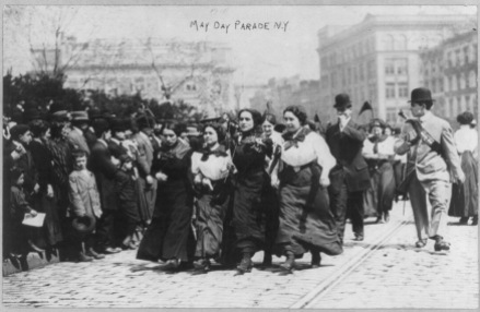 May Day Parade, New York, 1910. Photo courtesy George Grantham Bain Collection, Library of Congress Prints and Photographs Division: https://www.loc.gov/resource/cph.3a51058/